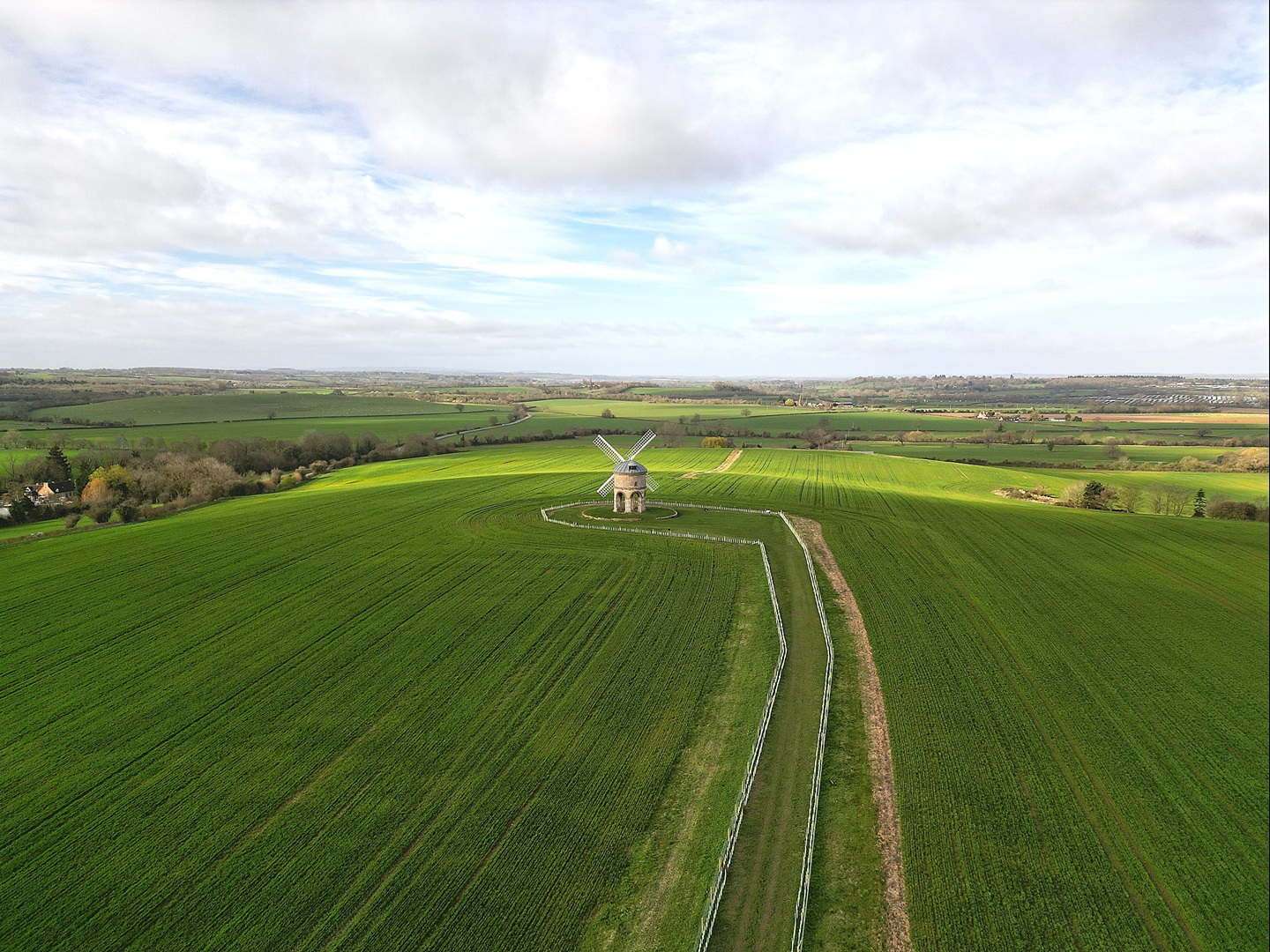 Chesterton Windmill landscape aerial image
